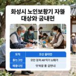 화성시 노인보청기 보행기 지원 대상과 금액을 설명하는 안내문 이미지