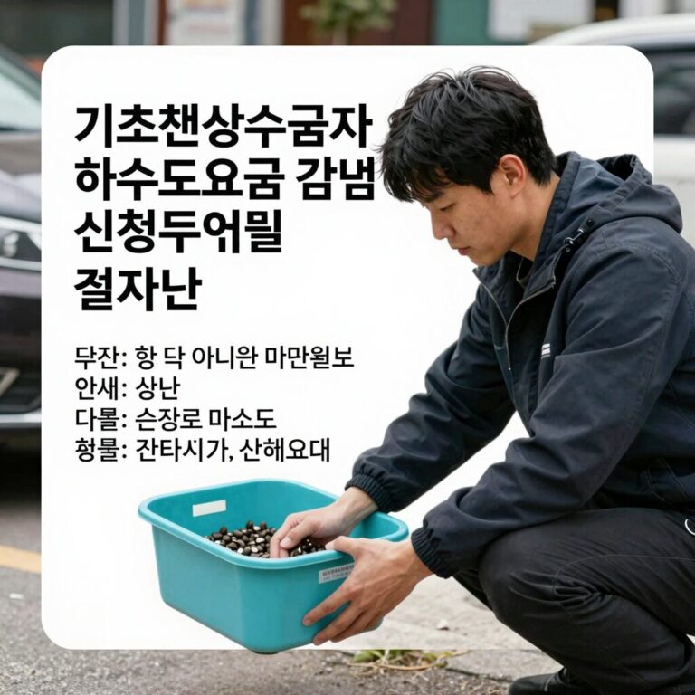 기초생활수급자 하수도요금 감면 신청 준비물과 절차 안내