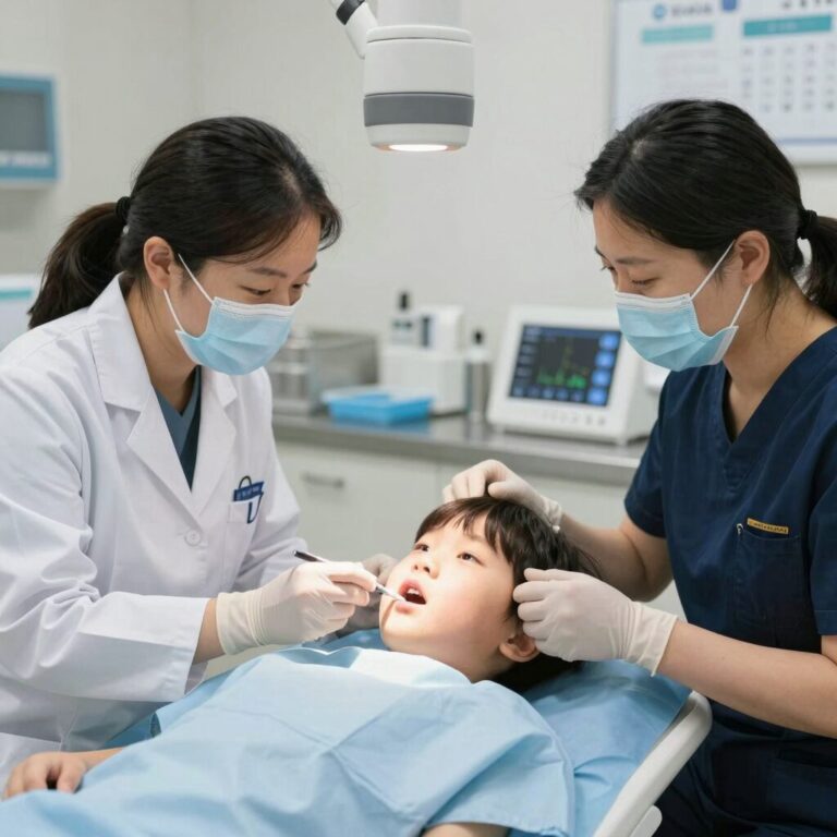 치과 치료를 받고 있는 저소득층 아동과 보호자