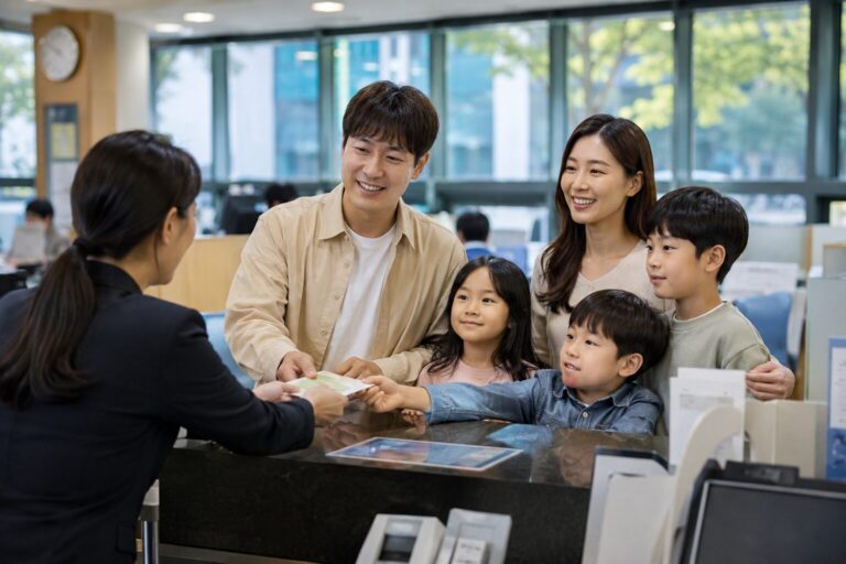 다자녀가구가 보은군으로 이사하며 50만원 전입지원금을 받는 개념도