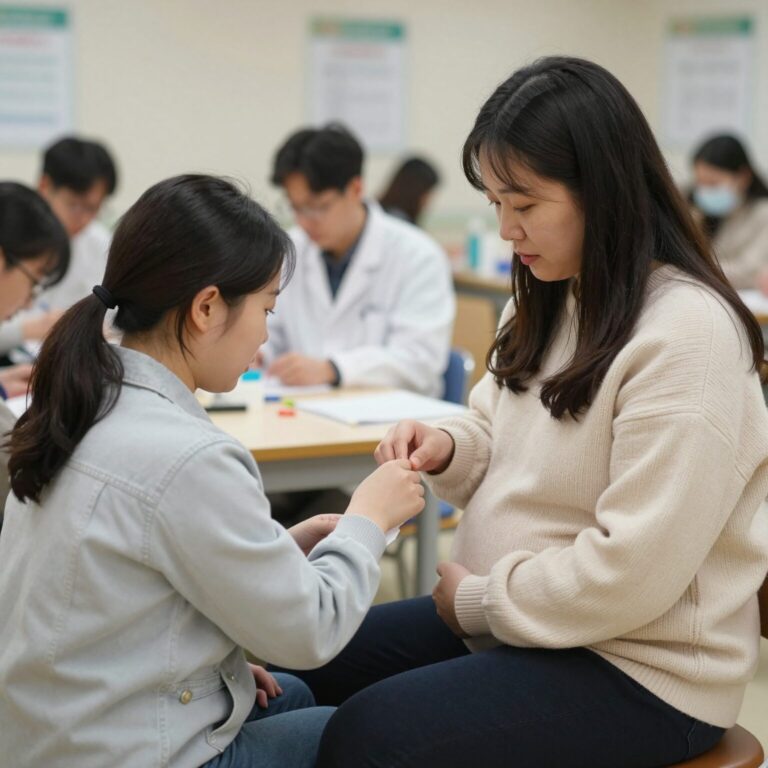 임산부 엽산제 철분제 무료 지원 보건소 방문 모습