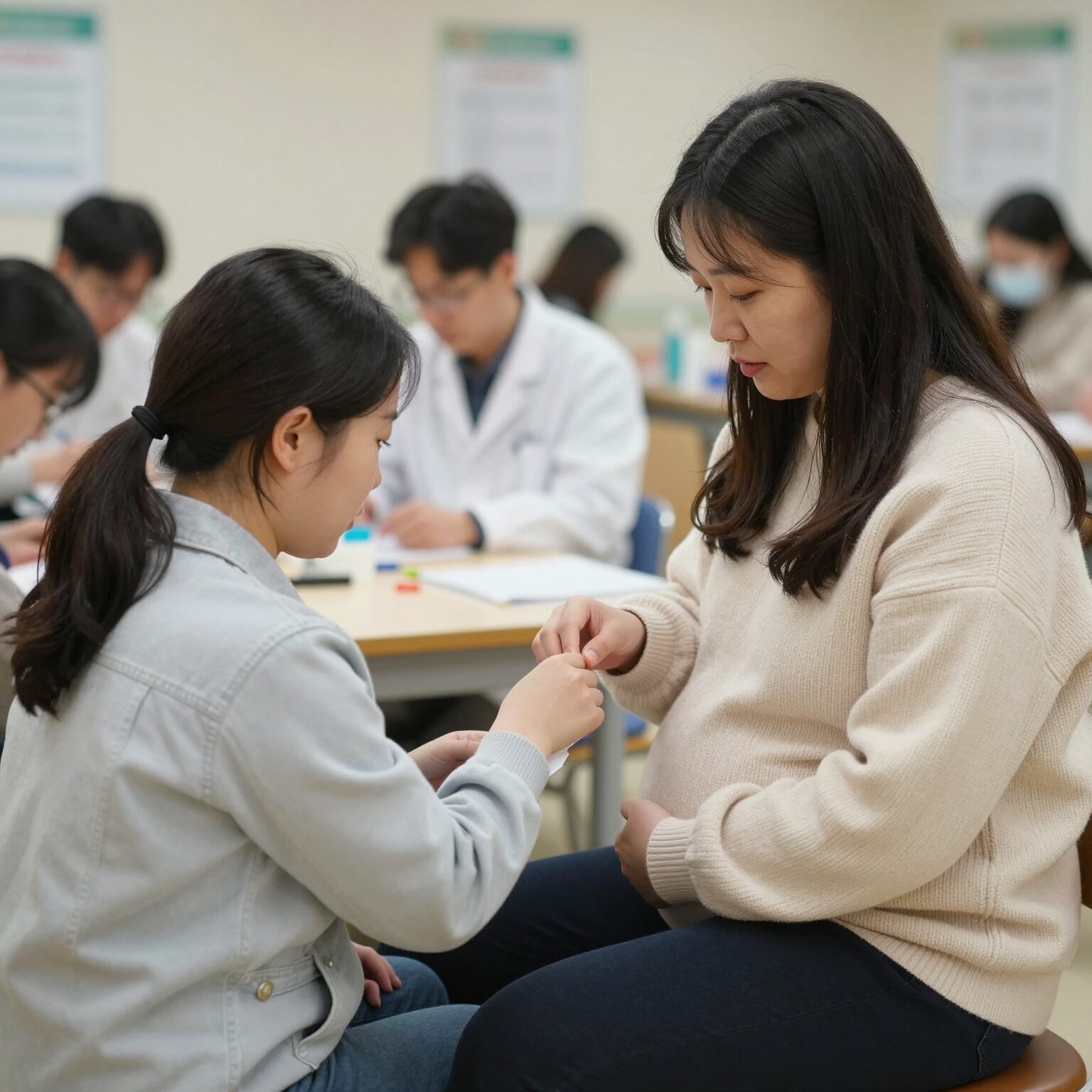 임산부 엽산제 철분제 무료 지원 보건소 방문 모습