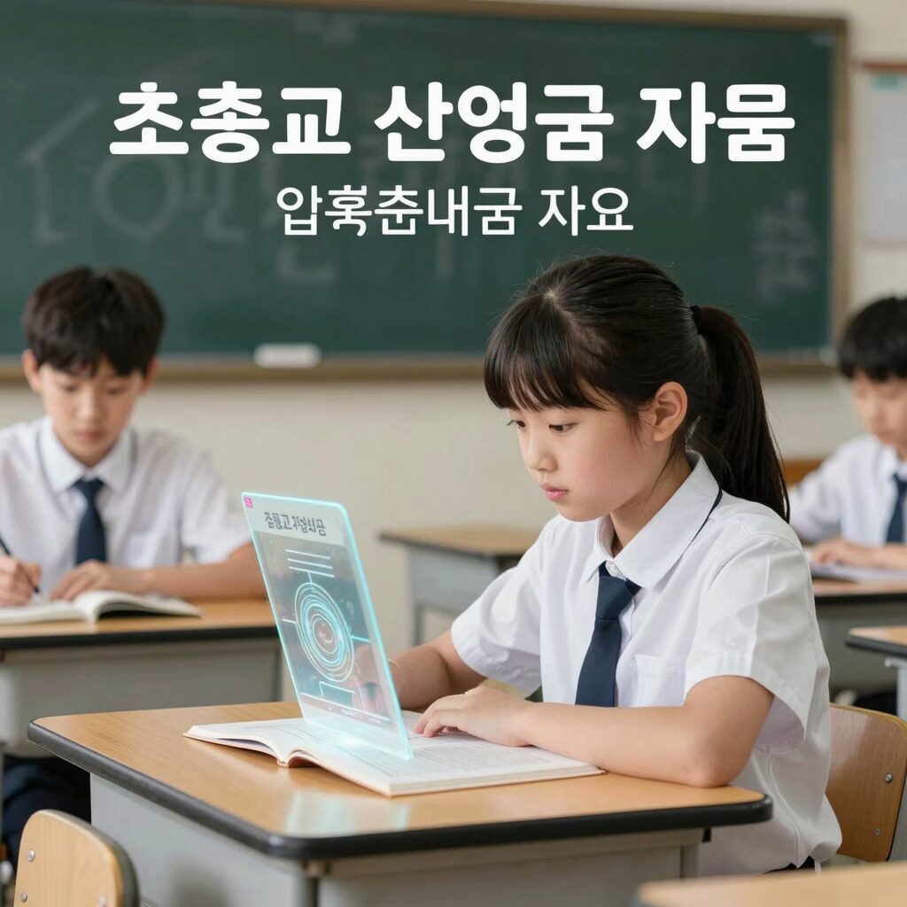 초중고 신입생 책가방과 학용품 이미지